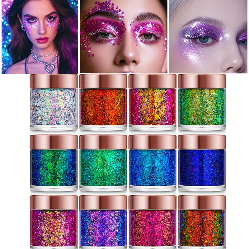 1 قطعة جل بريق الجسم بالترتر ي - مراجعة Eyeshadow Glitter Pigment وسعره